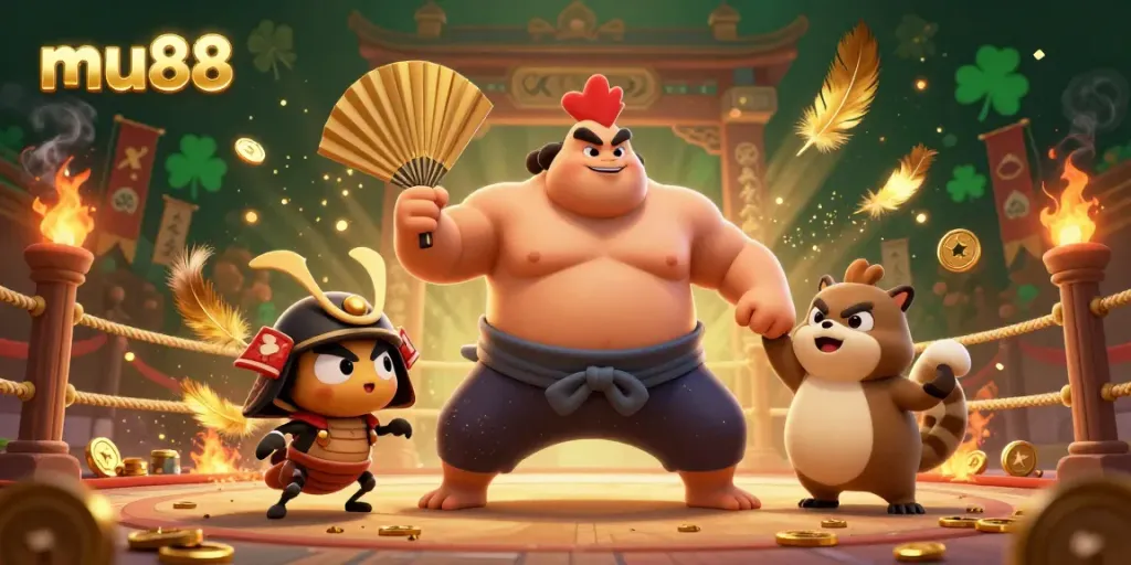 Experience the excitement with mu88 as powerful characters engage in a dynamic gambling arena filled with fortune.